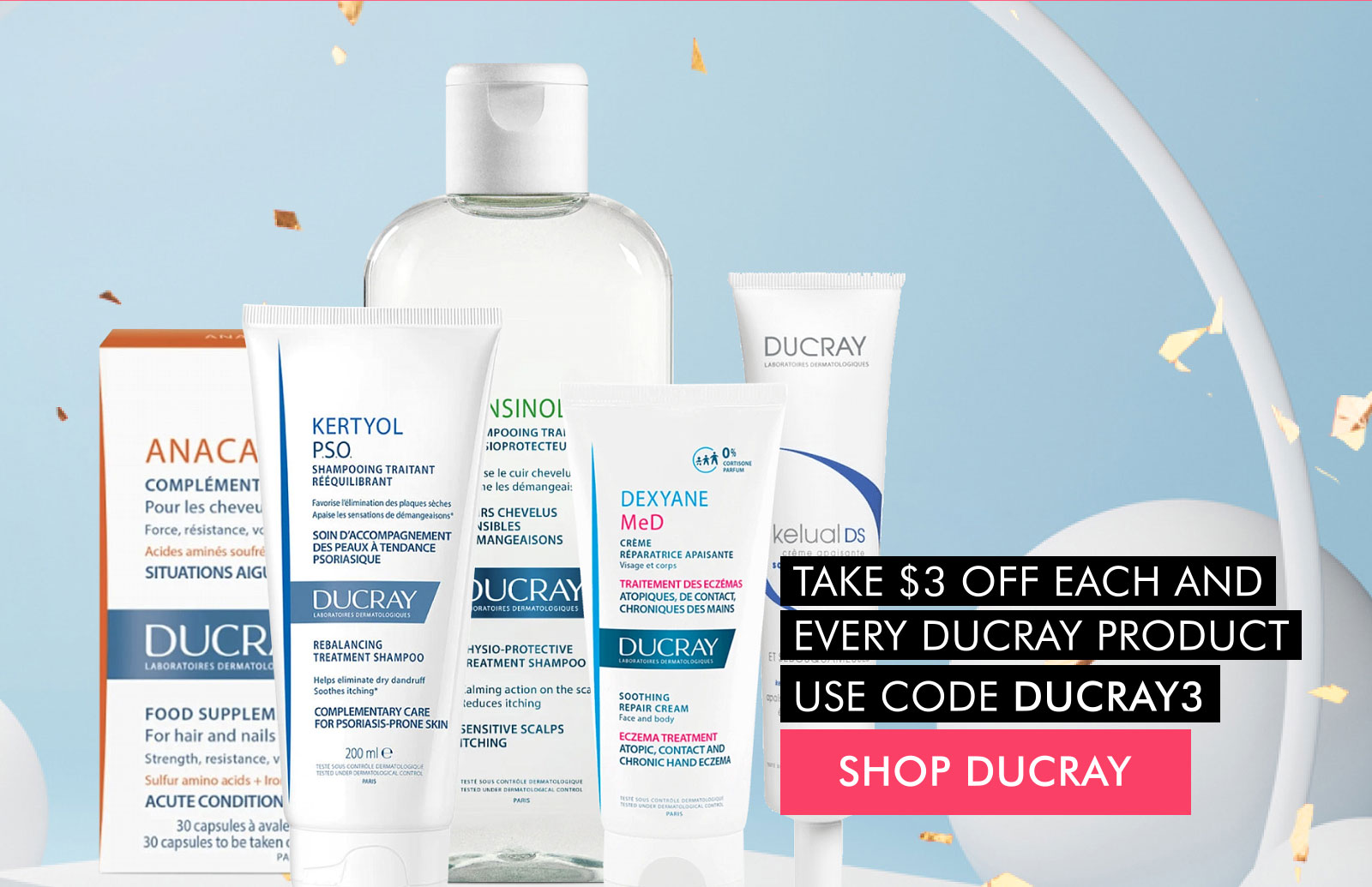 Instant $3 rebate on all Ducray products with code DUCRAY3